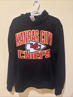 NFL Black Hoodie with Red and Gold Embroidered Lettering